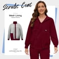 thumbnail image 5 of NiaaHinn Scrub Jackets for Women - Long-Sleeve Stand-Up Collar Zipper Uniform, Medical Scrub Jacket for Nurses and Doctors, 7 Colors, 5 of 7