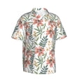 thumbnail image 2 of Uemuo Lilies Flowers Printed Regular Fit Short Sleeve Casual Hawaiian Shirt for Men,Aloha shirt,Tropical shirt,Floral print shirt,Vacation Beach shirt-, 2 of 9
