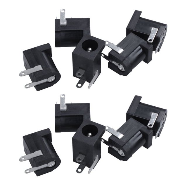 10 Pieces DC 5.5mmx2.1mm Power Jack Socket Female Panel Mount Connector,10 x DC Power Jack PCB Mount Connector,Black
