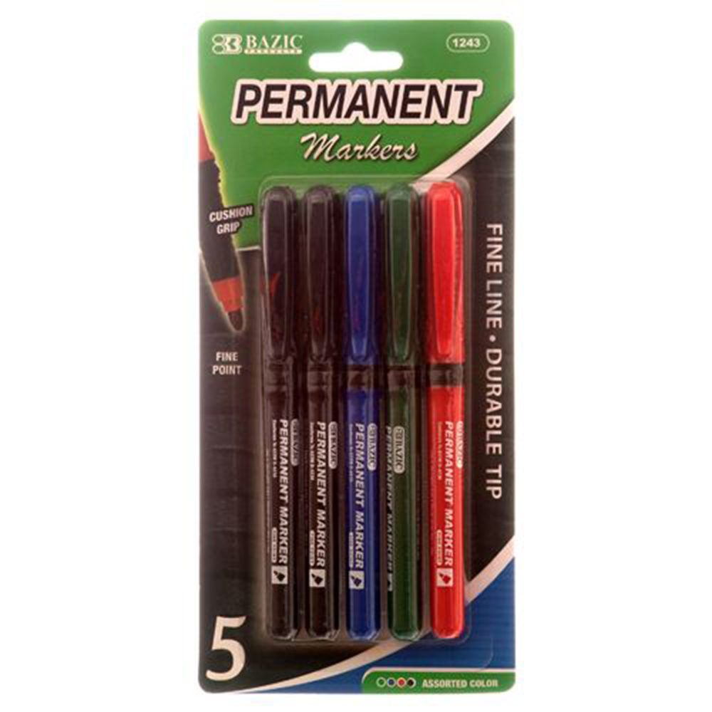 Bazic Markers Permanent 4 Piece Assorted colors by Bazic Walmart Canada