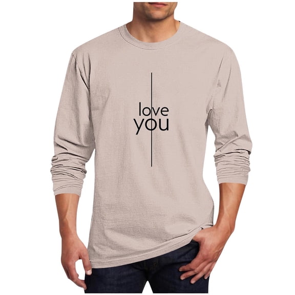 Generic Men's Trendy Valentines Day T-Shirt Cute Love Heart Graphic Basic Sweater Funny Crew Neck Muscle Pullover Tops