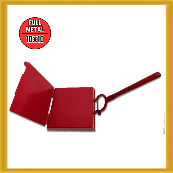 Made in Mexico Red Manual Flower/Corn All Metal Tortilla Maker Press 10x10 inch