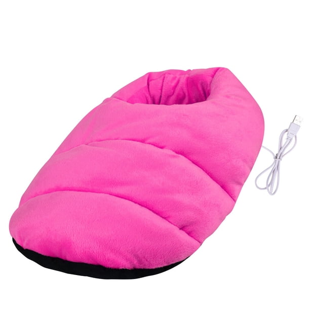 Cateissary Calentador de pies de invierno, 1 unidad, tipo de enchufe calefactable, calentador eléctrico de pies, cojín térmico, zapatos para Suministros térmicos Rosa roja