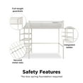 Mainstays Metal Storage Loft Bed with Book Case, Twin Bunk, Off White