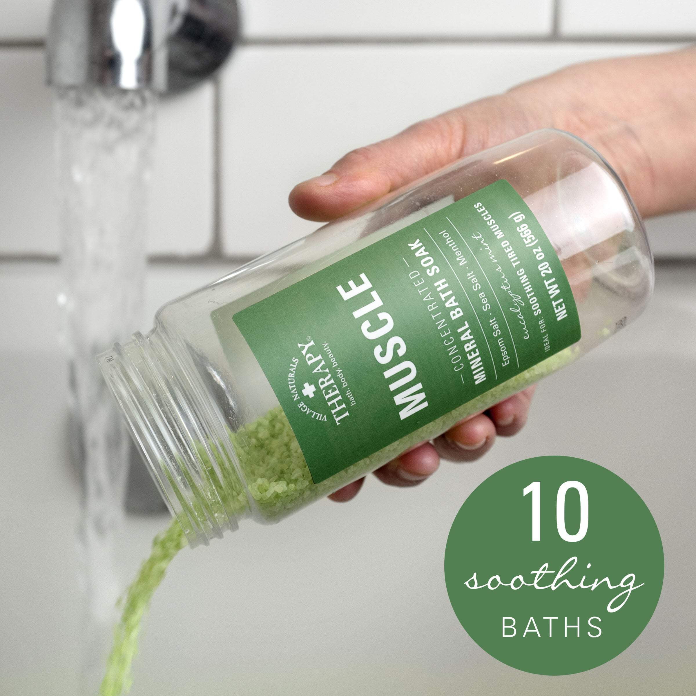 (12 pack) Village Naturals Therapy Muscle Relief Concentrated Mineral Bath Soak, 2 oz.