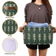 thumbnail image 3 of Yayeee Canvas Storage Basket with Handles for Shelves Fabric Bins Closet Organizer, Dark Green Leaves, 3 of 8