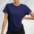 thumbnail image 2 of Summer Tops for Women Layering Tee for Women Weightlifting Long Sleeve Shirts T Shirts 2 Sleeve Womens Tops Tee Spandex Long Shirt Compression Shirt Turtle Necks Womens Dark Blue S, 2 of 4