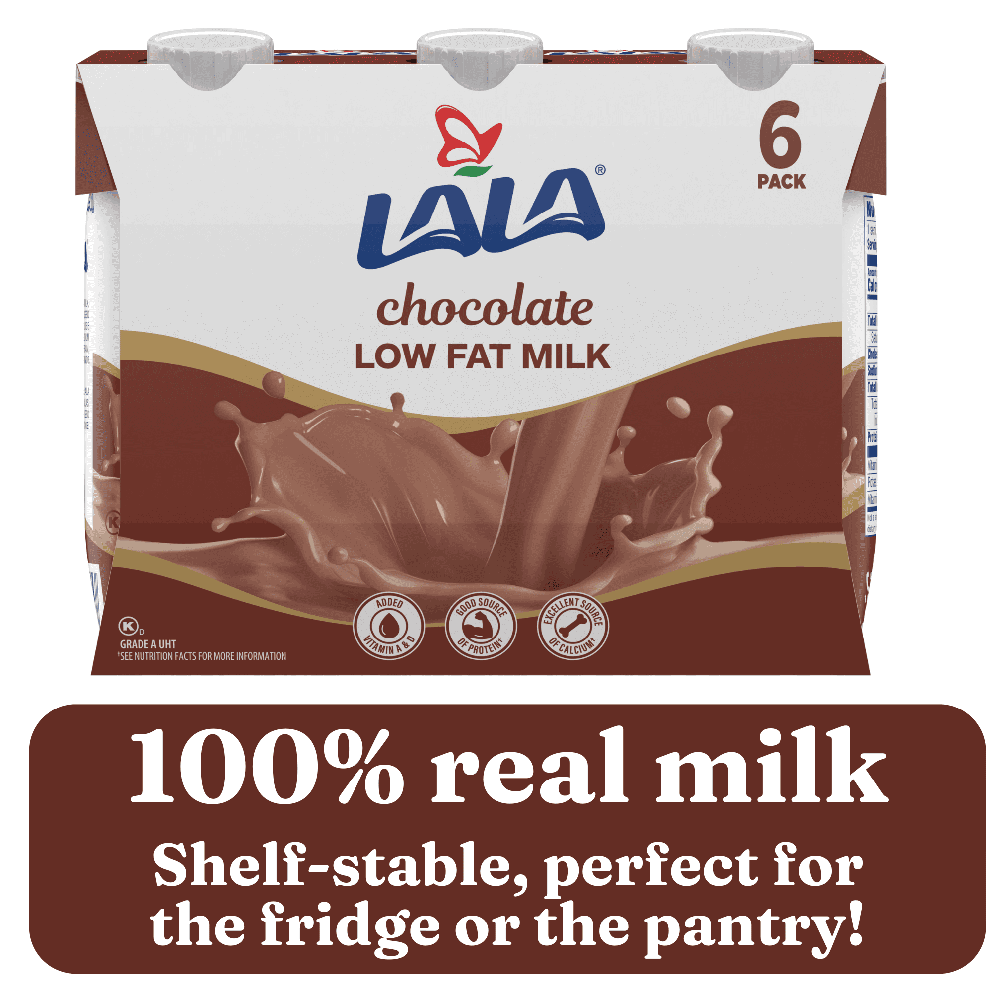 LALA Low Fat Shelf-Stable Milk Drink, Chocolate, 8.25 oz Carton