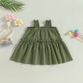 thumbnail image 2 of Bébé Fille Robe d'Été en Lin Sans Manches Volant Bébé Princesse Mignonne Robes Robe de Soleil, 2 of 6