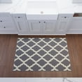 thumbnail image 3 of Ottomanson Washable Non-Slip Rubberback Moroccan Trellis 3x5 Area Rug For Living Room, 3'3" x 5', Gray, 3 of 11