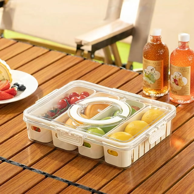 Contenedor de almacenamiento de alimentos MineSign, caja dividida para aperitivos con tapas