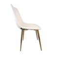 thumbnail image 2 of Dorian Linen Chair in White with Golden Metal Legs, 2 of 4