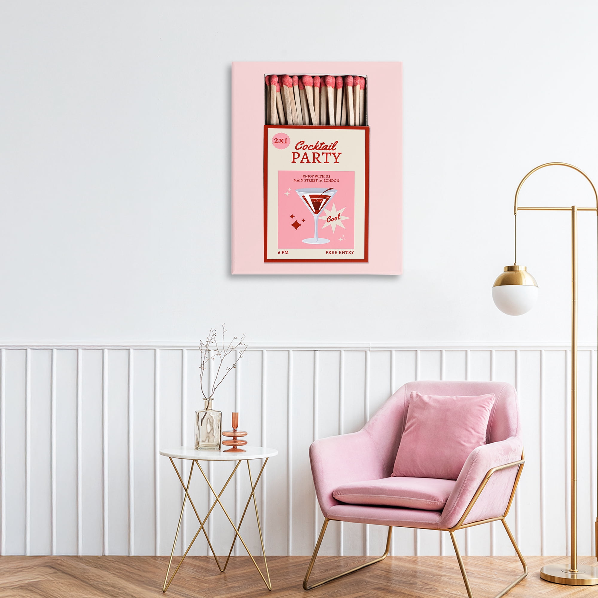 Stupell Industries Cocktail Party Matchbox Canvas Wall Art, design by CAD Designs