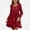 Red, variant on Teylalorva Dresses of Girls (2-12), Small Ruffle Trim Crew Neck Long Sleeve Dresses Lovely Hem Outfit Spring Autumn Casual Wear Pink Size 5T