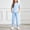 Blue, variant on ZHOGXU Kids Girls Summer Outfit Two Piece Short Sleeve Crew Neck Solid Color Top And Pants Fashion Comfortable Sets For Casual Daily Wear,Army Green,6-7 Years