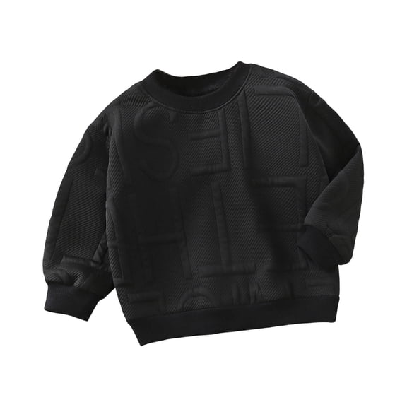 oqasdz Girls Sweatshirt Toddler Kids Boys Crewneck Long Sleeve Solid Color Embroidery Stylish Pullover Cute Loose Fit Casual Dailywear