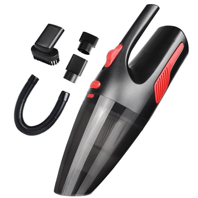 Aspirador de mano para coche, aspirador portátil, aspirador inalámbrico con filtro HEPA lavable, carga USB, para coche/hogar/pelo de mascotas (negro)