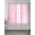 thumbnail image 2 of Sheer Curtains 63 inches Long, Pink Abstract Vintage Graffiti Mottled Texture Light Filtering Sheer Window Curtains Rod Pocket Voile Drapes for Bedroom Living Room, 52"W x 63"L 2 Panels, 2 of 7