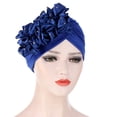 thumbnail image 1 of Under $10 Baseball Caps Blue Women Solid Beading India Hat Muslim Ruffle Cancer Chemo Hat Beanie Wrap Cap, 1 of 2