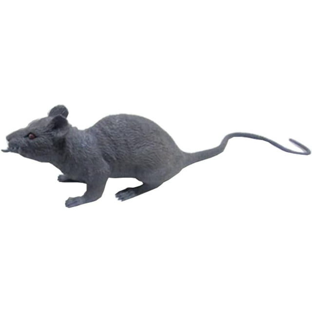 YSTINNG Super Large Artificial Rats Halloween PVC Fake Rat Suit Novelty Simulation Mouse Model Terrible Prank Props for Party Funs Garden Lawn Decorations Micro Landscape Accessories (Grey)