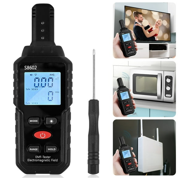 Adifare Electromagnetic Radiation Detector Professional 3 in 1 Handheld EMF Reader Portable EMF Meter with Sound Light Alarm Digital LCD EMF Tester for Home