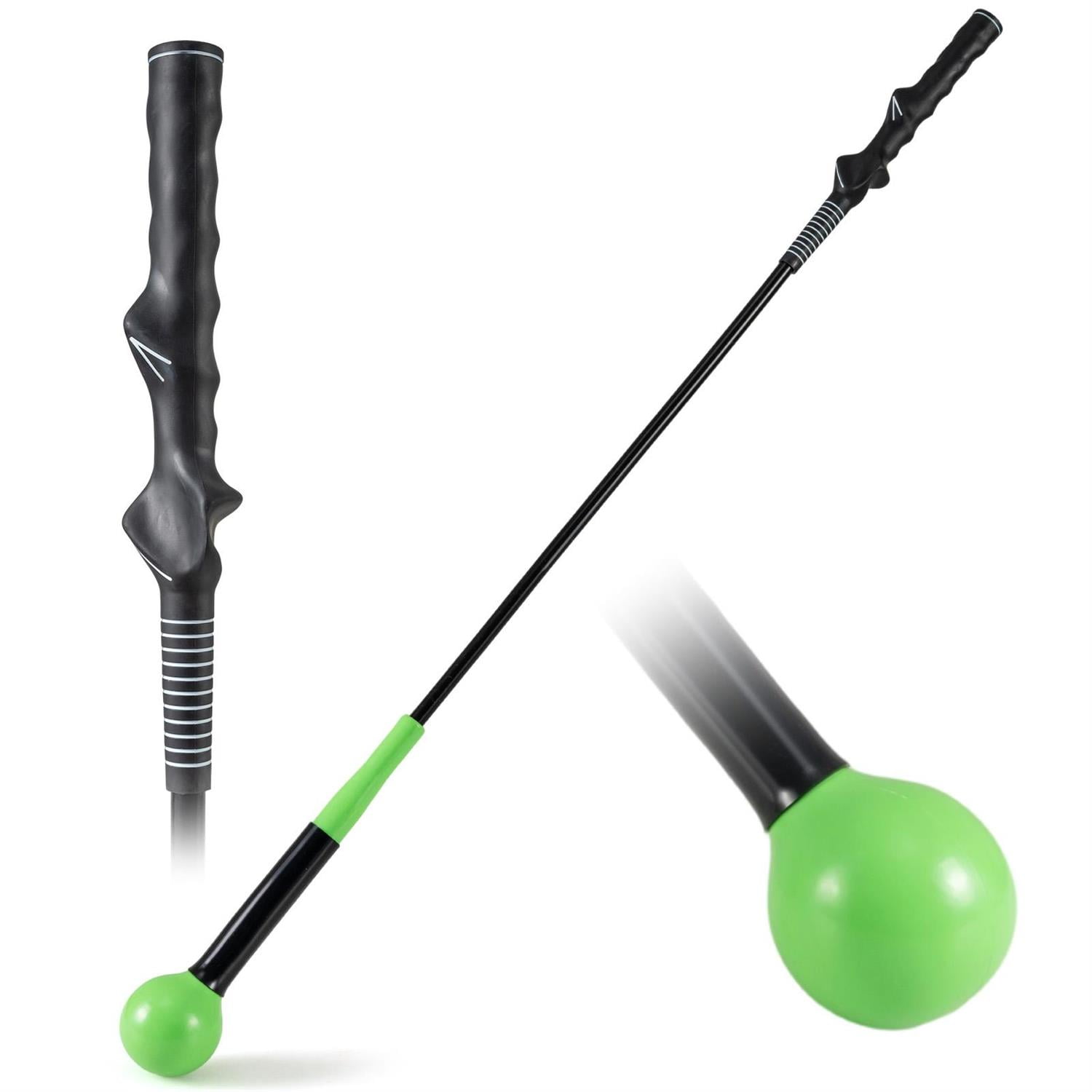 Spaco 40 Inch Golf Swing Trainer, Golf Practice Ergonomic Grip with Weighted Head for Training, Green