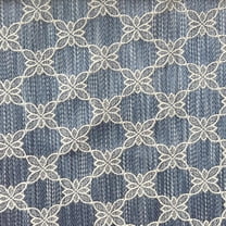 Decora Furnishings Floral Lattice Design Jacquard Material Polyester-Cotton Fabric for Upholstery, Chair, Window Treatments, Craft - Width 54 inches - Fabric by The Yard (Bird Gray)