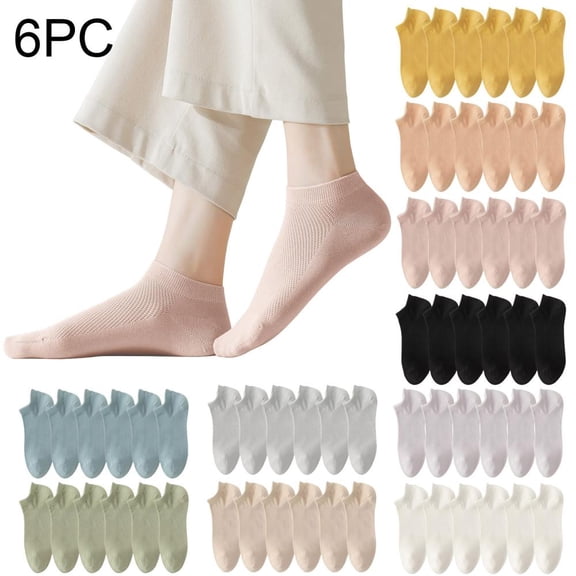 Bxsruta Women‘s No Show Liner Socks Mesh Breathable Non Slip Lightweight Low Cut Footies 6 Pairs