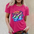 thumbnail image 2 of Arlun Retro 80's & 90's T-Shirts for Women Vintage Neon 80th and 90th Colorful Graphic Print Short Sleeve Tee Shirt Rave Theme Party Tshirt Plus Size Crew Neck Tee Tops 1-Hot Pink L, 2 of 4