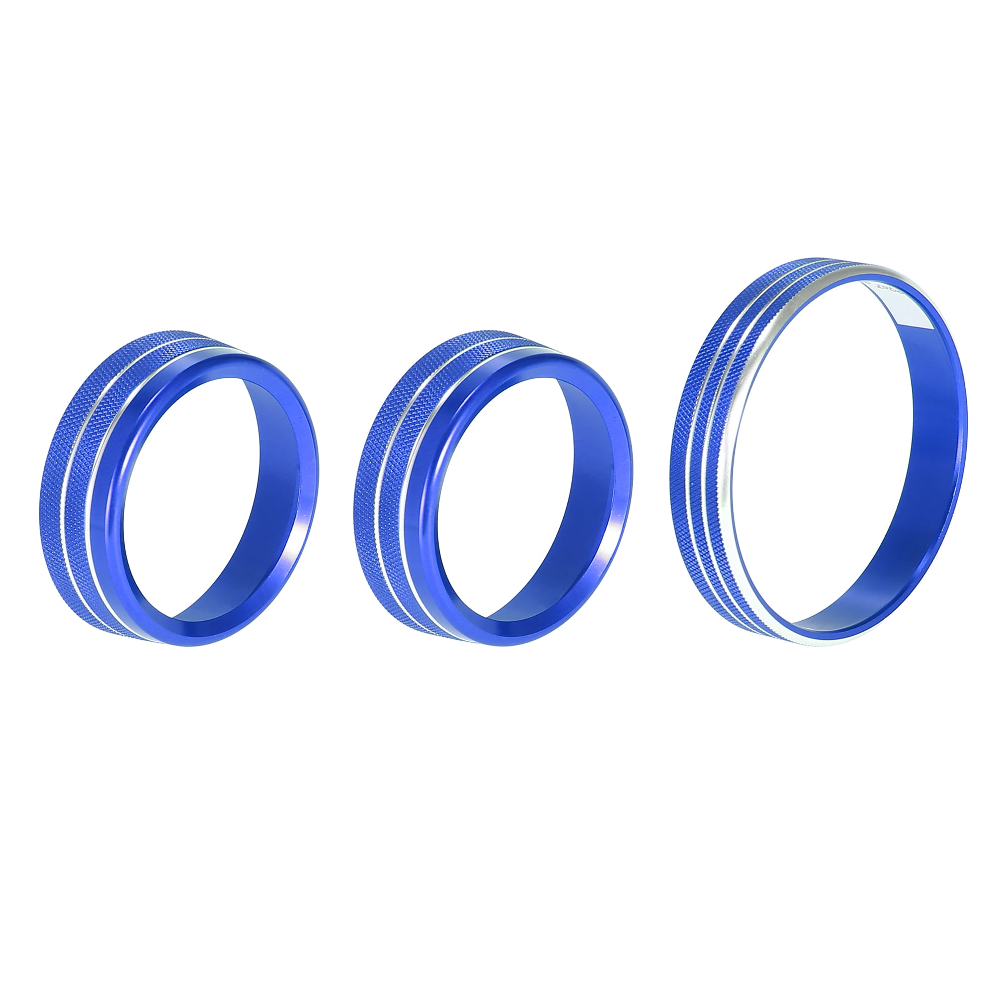 3pcs Aluminum Headlight Volume Tune Control Knob Cover Ring Trim Interior Accessories for Ford Mustang 2015-2020 （Blue） 