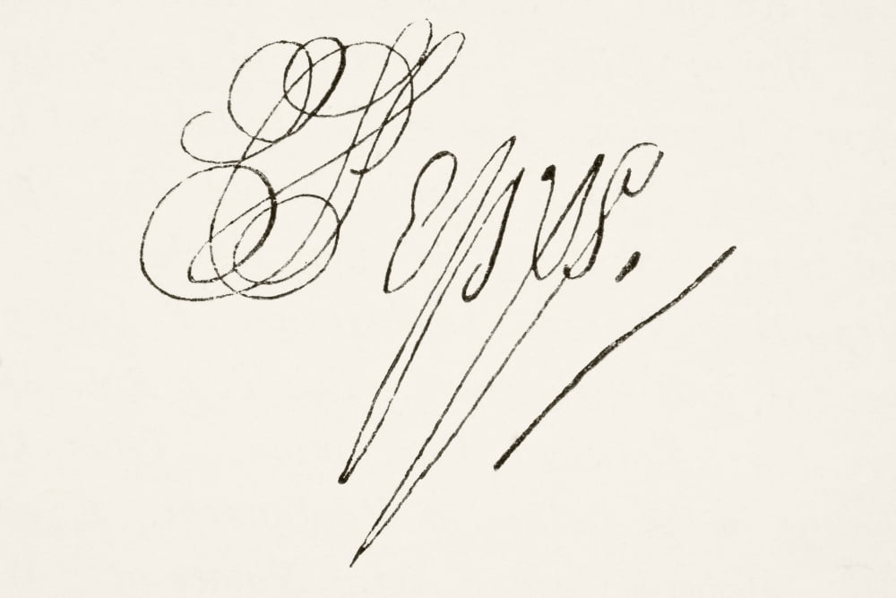Samuel Pepys 1633 To 1703 English Diarist And Naval Administrator His Signature From The National And Domestic History Of England By William Aubrey Published London Circa 1890 Canvas Art - Ken Welsh