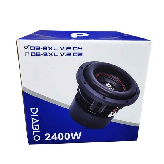 Diablo DB-8XL V.2 D4 2400W Car Audio Subwoofer, 8"