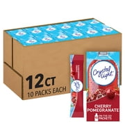 Crystal Light Cherry Pomegranate Naturally Flavored Powdered Drink Mix, 120 ct Pack, 12 Boxes of 10 On-the-Go-Packets