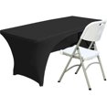 thumbnail image 1 of Spandex Table Cover 4 FT. Fitted Polyester Tablecloth Stretch Table Cover Table Topper Open Back - Black, 1 of 3