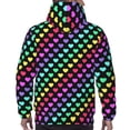 thumbnail image 7 of Kdxio Rainbow Hearts Print Mens Casual Hooded Collar Drawstring Hoodies Pullover Sweatshirts Casual Long Sleeve Shirts-Small, 7 of 7
