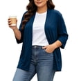 thumbnail image 3 of Brqkzdu Women's Plus Size Lightweight Cardigan Sweaters Open Front Long Sleeve Casual Cardigans Fall Loose Soft Comfy Thin Cardigan with Pockets, 3 of 10
