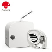 Phomemo P12 Mini Label Maker Bluetooth Pocket Thermal Transfer Printer, Available in Multi-Color Fonts, for Home, Office, Organization, School