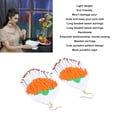 thumbnail image 3 of Beaded Dangle Earrings, Lightweight Safe Cute Pumpkin Long Beaded Tassel Earrings Handcraft  For Girls For, 3 of 8