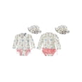 thumbnail image 2 of BemeyourBBs Toddler Baby Girl Swimsuit Infant Bathing Suit One-Piece Swimsuits with Sun Hat Set Long Sleeve Rash Guard Swimwear Strawberry Floral Zipper Summer Beach Wear, 2 of 9