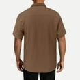 thumbnail image 5 of S-5X Plus Size Shirts for Men with Pocket Big and Tall Short Sleeve Tshirts Shirt Button-Down Collared Solid Color Casual Going-Out T-Shirts, 5 of 8