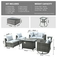 thumbnail image 4 of XIZZI 8 Pieces Outdoor Furniture Sectional Sofa Patio Set with Swivel Rocking Chair and Fire Pit Table,Grey, 4 of 10