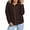 Chocolate, variant on Women's Winter Quilted Puffer Coat Fleece Lined Warm Jacket with Removable Faux Fur Hood and Zipper