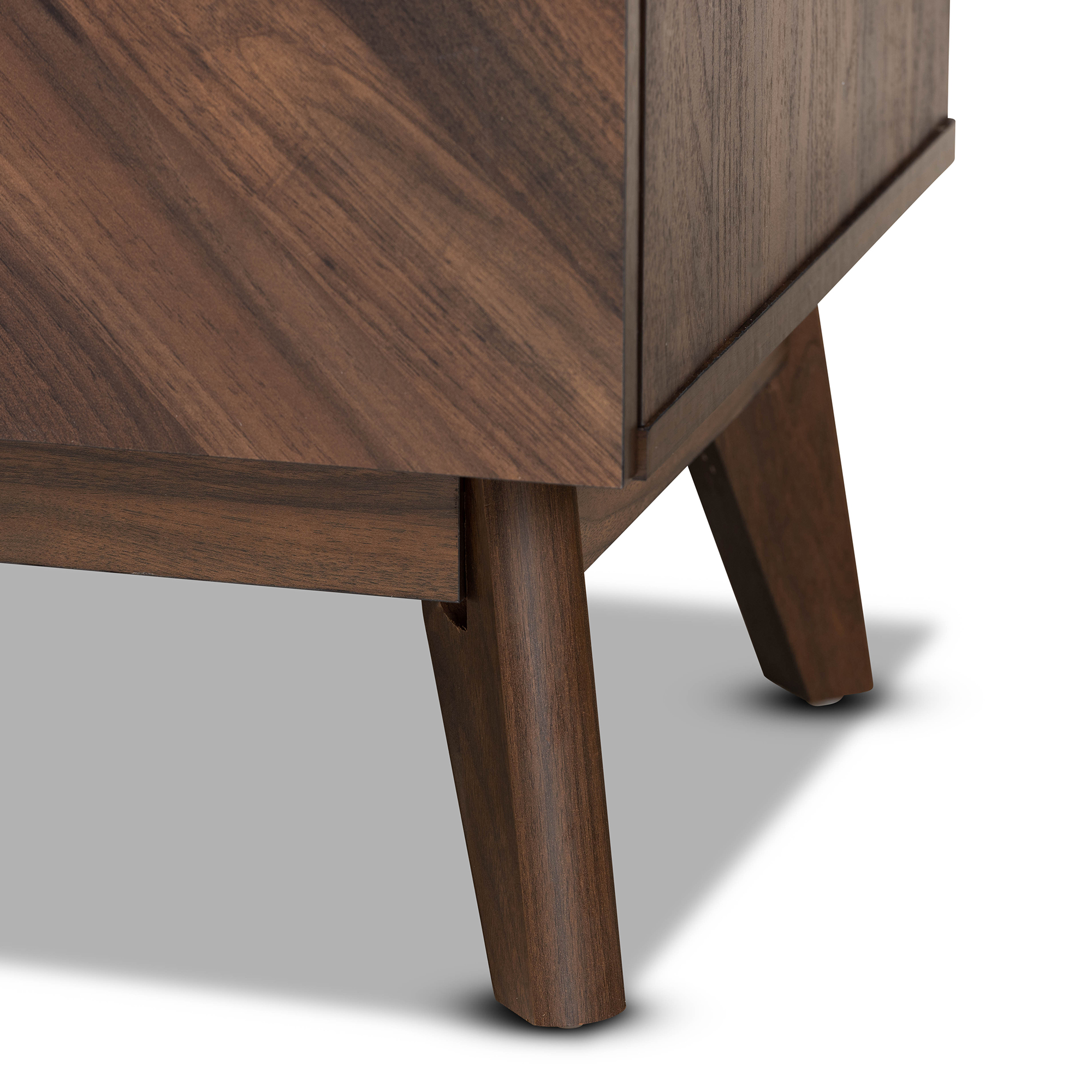 Baxton Studio Hartman Mid-Century Modern Walnut Brown Finished Wood 5-Drawer Storage Chest
