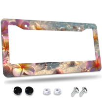 1 Pcs Baby sea turtle License Plate Frame, License Plate Cover for Car Decorative Parts, Aluminum License Plate Bracket Holder Rust-Proof Weather-Proof for US Standard Car