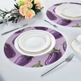 thumbnail image 3 of Round Plate Mat 15.4x15.4 Inchesx4 Placemat Table Mat Kitchen Mat Coffee Mat Fabric Thick, Strong Wear-Resistant, Heat Resistance Purple Eggplant, 3 of 7