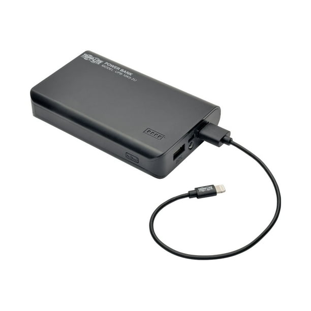 Tripp Lite Mobile Power Bank 10k mAh USB (USB) Portable 2-Port Chargeur - Power Bank - 10000 mAh - 3 A - 2 Connecteurs de Sortie - sur Câble: Micro-USB - Noir