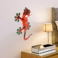 thumbnail image 1 of Decoración de pared moderna Estatua de animal Escultura de pared Adornos Obra de arte Estatuilla en Gecko para hotel, sala de estar, patio, Rojo Soledad Figuritas de pared Gecko, 1 of 8