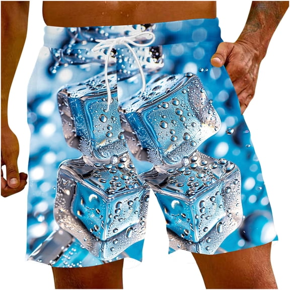 ZCFZJW Men's Hawaiian Beach Shorts Big and Tall Regular Fit Tropical Printed Elastic Waist Drawstring Lightweight Summer Casual Shorts with Pocket Multicolor#12 S