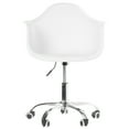 thumbnail image 4 of Mid-Century Modern Style Adjustable Swivel Plastic Shell Molded Office Task Chair with Rolling Wheels, White Set of 4, 4 of 11