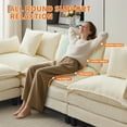 thumbnail image 4 of Relaxation Cloud Couch: 112" Modular Sectional Sofa with Ottoman, 3-Piece Living Room Furniture Set, Soft Chenille Fabric, Customizable Layout, 4 of 7